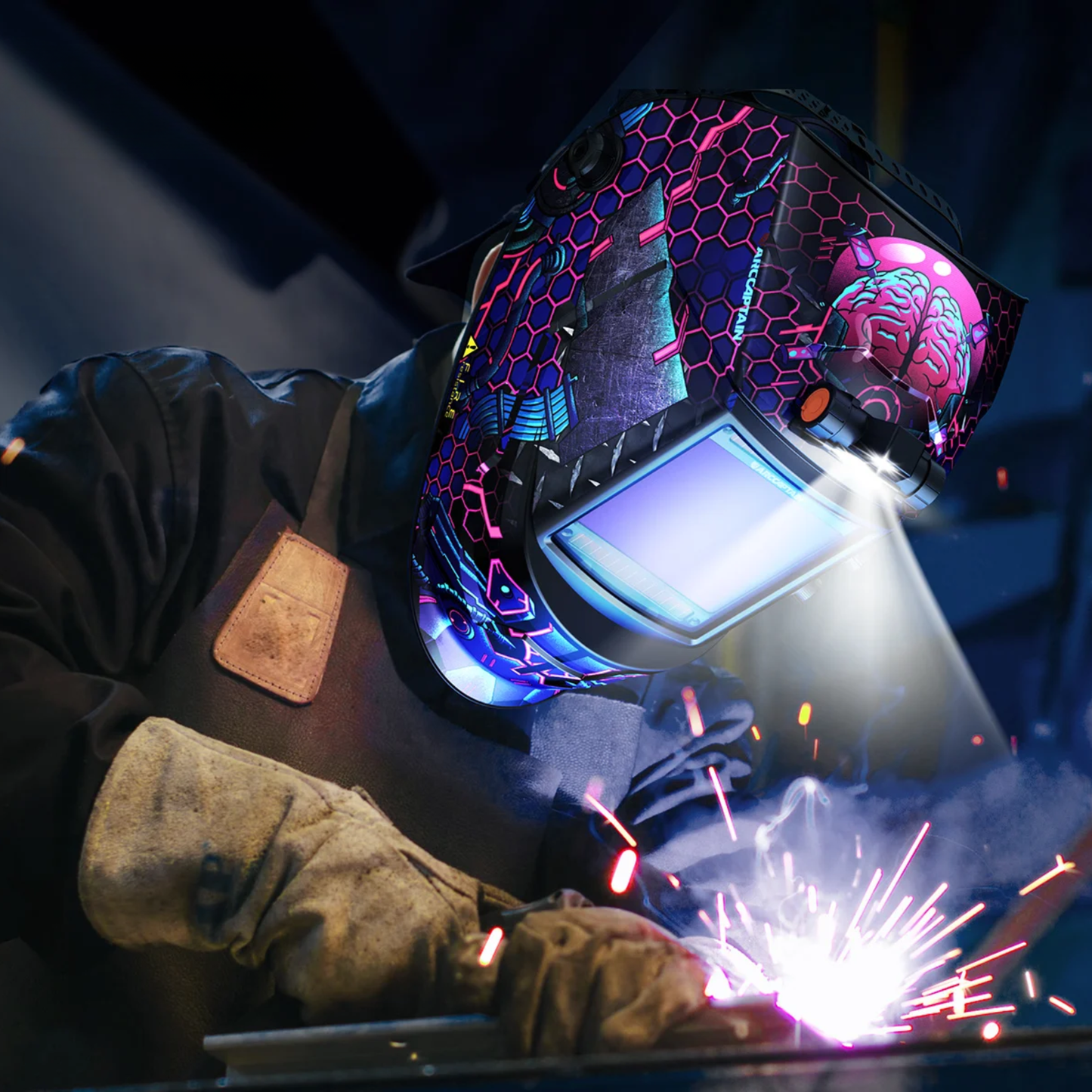 Adjustable Shade Welding Mask with Fast Reaction 4 Arc Sensors