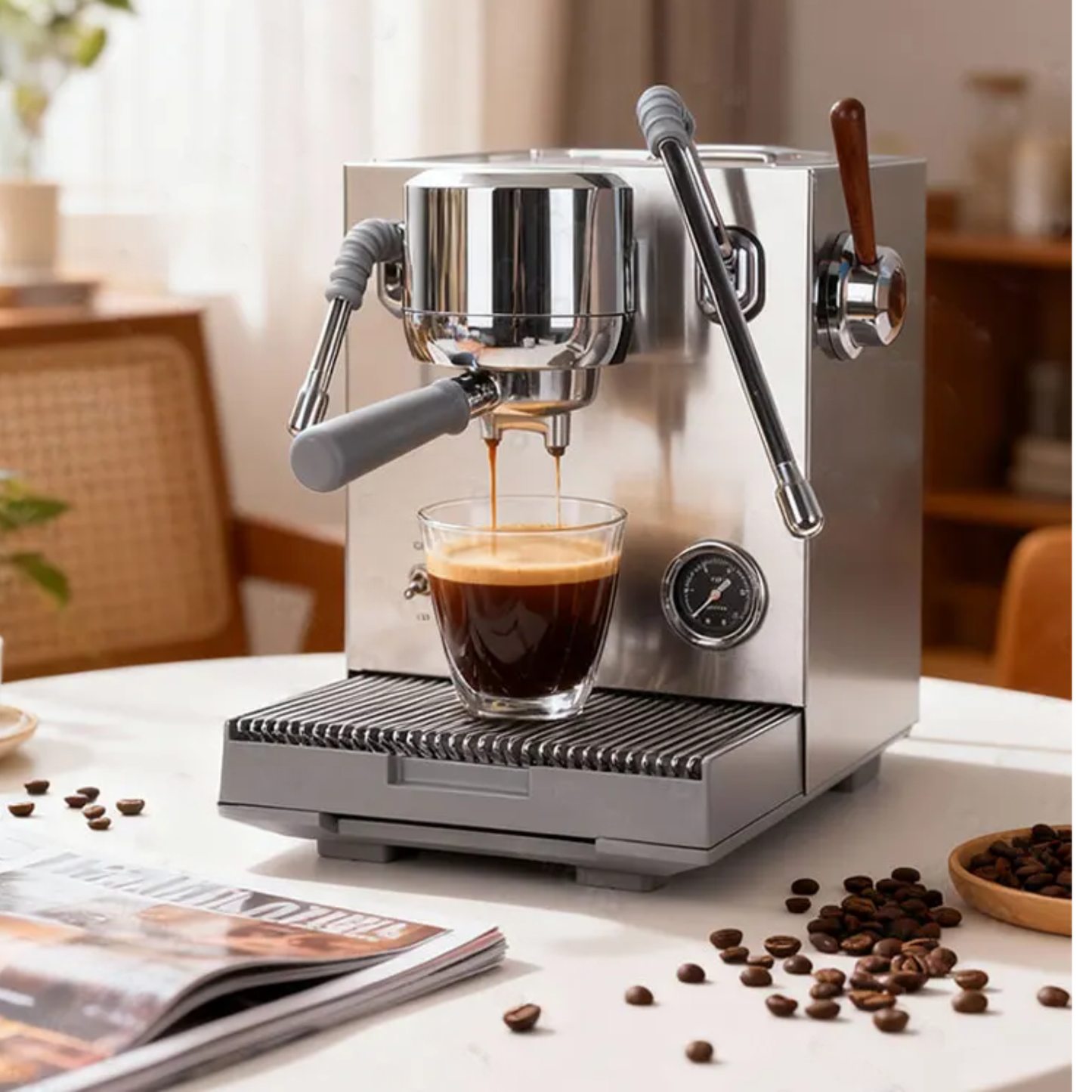 Semi-Automatic Espresso Machine 9Bar Dual Boiler OLED Display