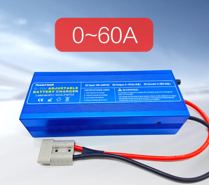 Fast 60A 12V LiFePO4 Battery Charger Adjustable