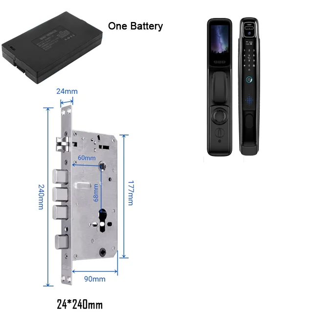 Digital Door Lock Face Unlock Matte Black