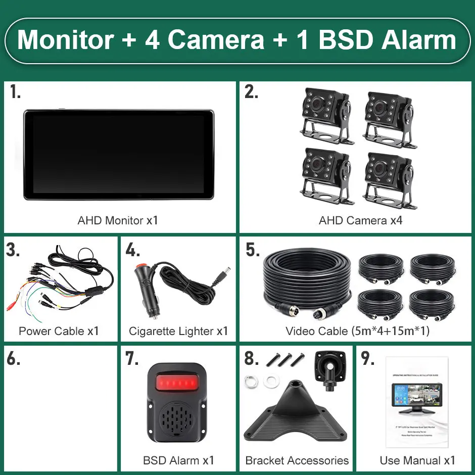 10.36" Car DVR Monitor Blind Spot System