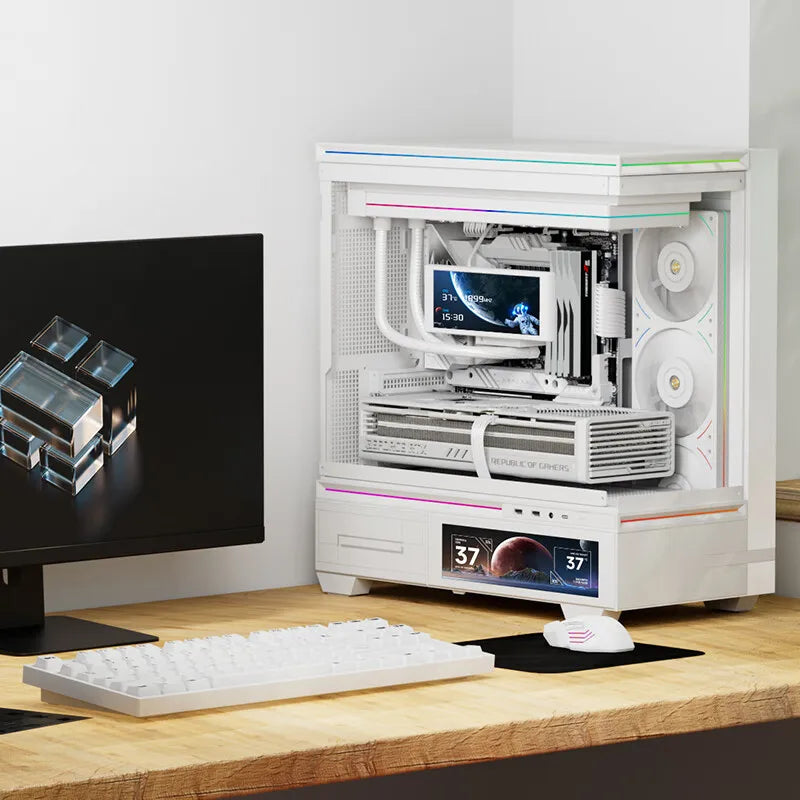 360 ARGB AIO CPU Cooler White with Custom LCD Display