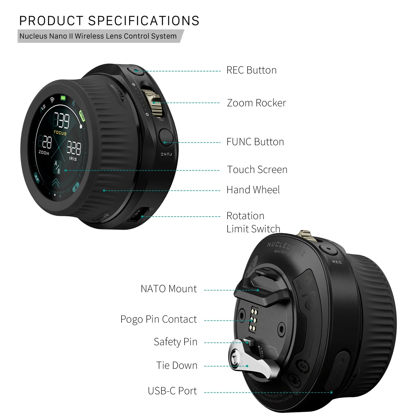 Rechargeable Wireless Lens Motor with Follow Focus