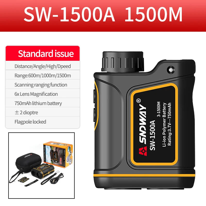 1500M Laser Rangefinder Golf Distance Meter with Angle Mode