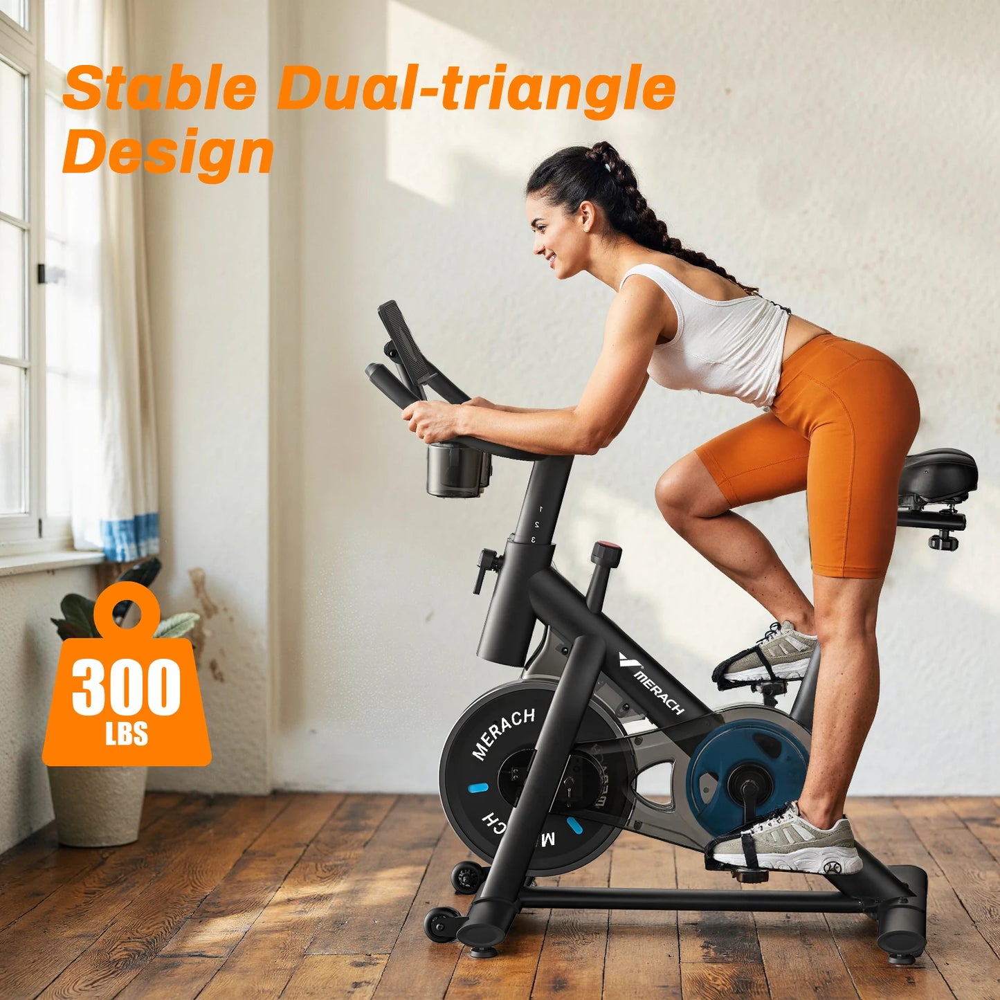 Indoor Exercise Bike with Tablet Mount & Low Noise