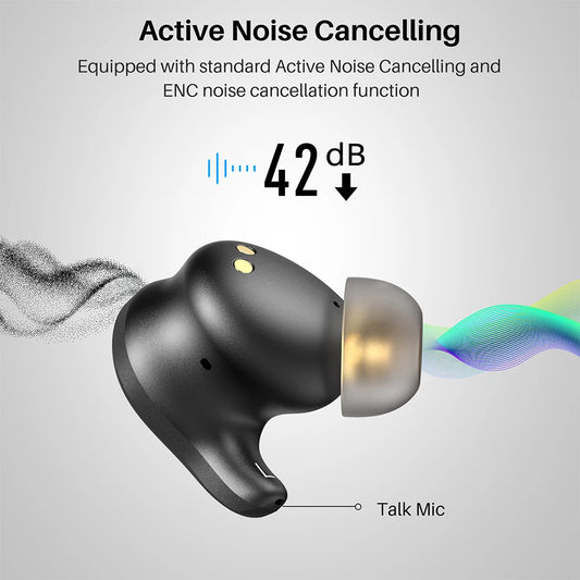 True Wireless Earbuds with Noise Cancellation and Bluetooth