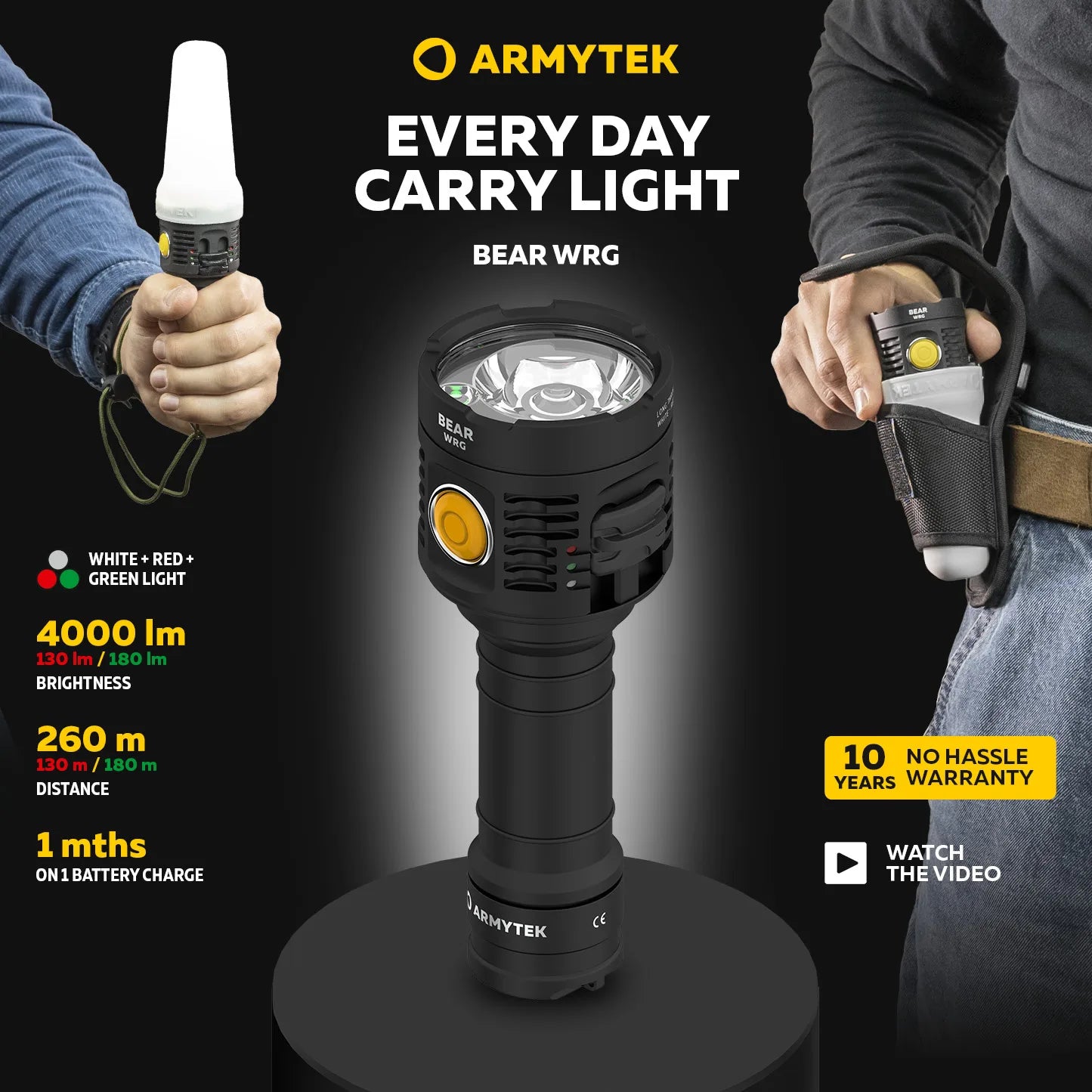 Portable 21700 LED Torch with Magnet & USB Charging