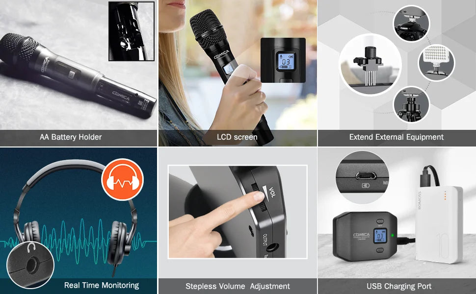 USB-C Wireless Handheld Condenser Microphone 6 Channels