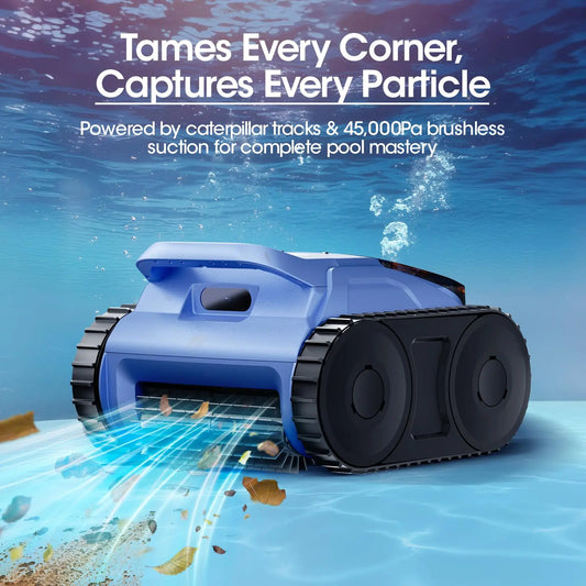 Dark Blue Robot Pool Cleaner Wall Climbing & Sonar