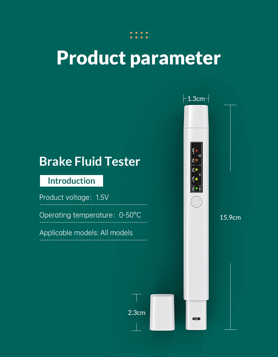 Digital Brake Fluid Tester Pen with LED Indicator