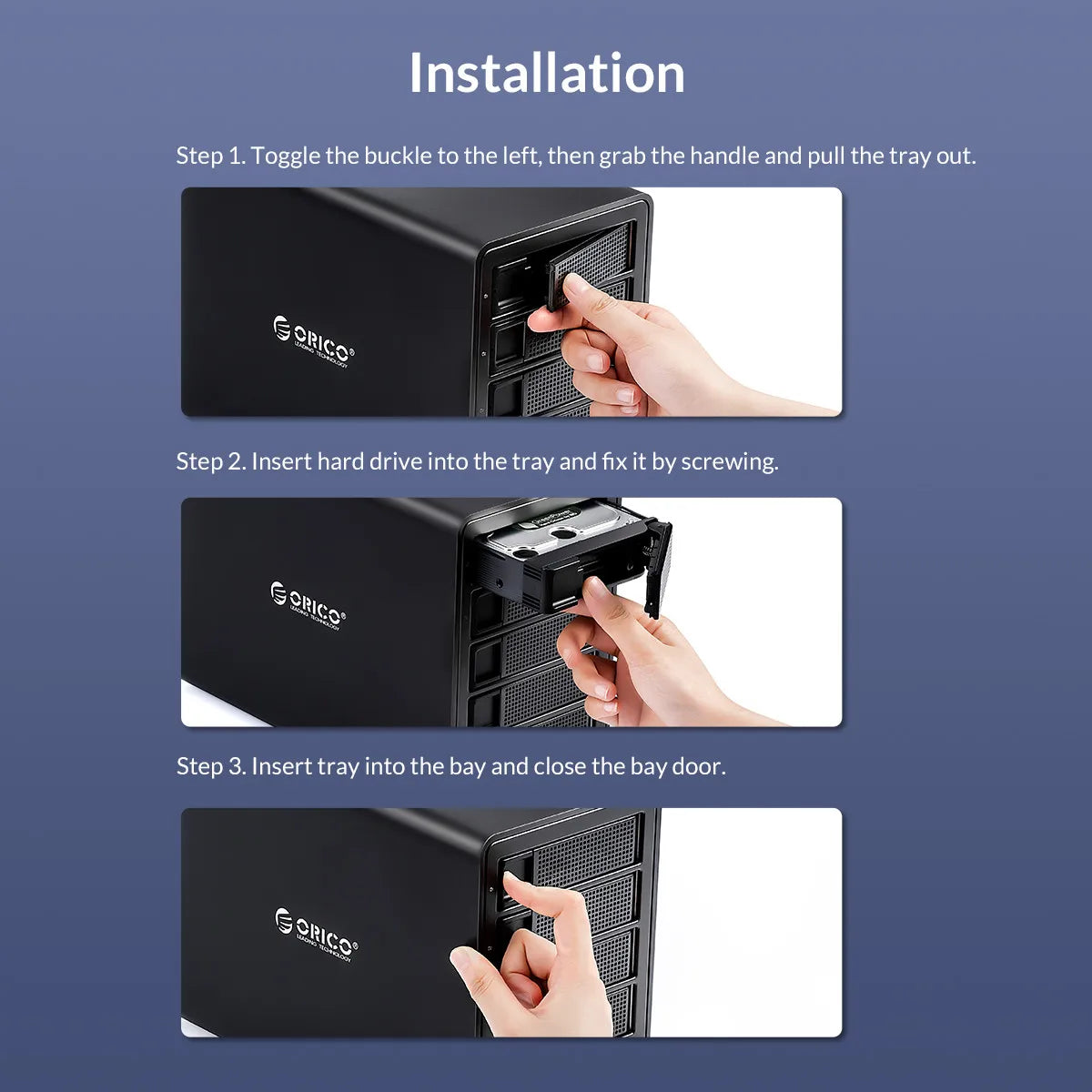 4 Bay USB-C Hard Drive Dock 10Gbps Black