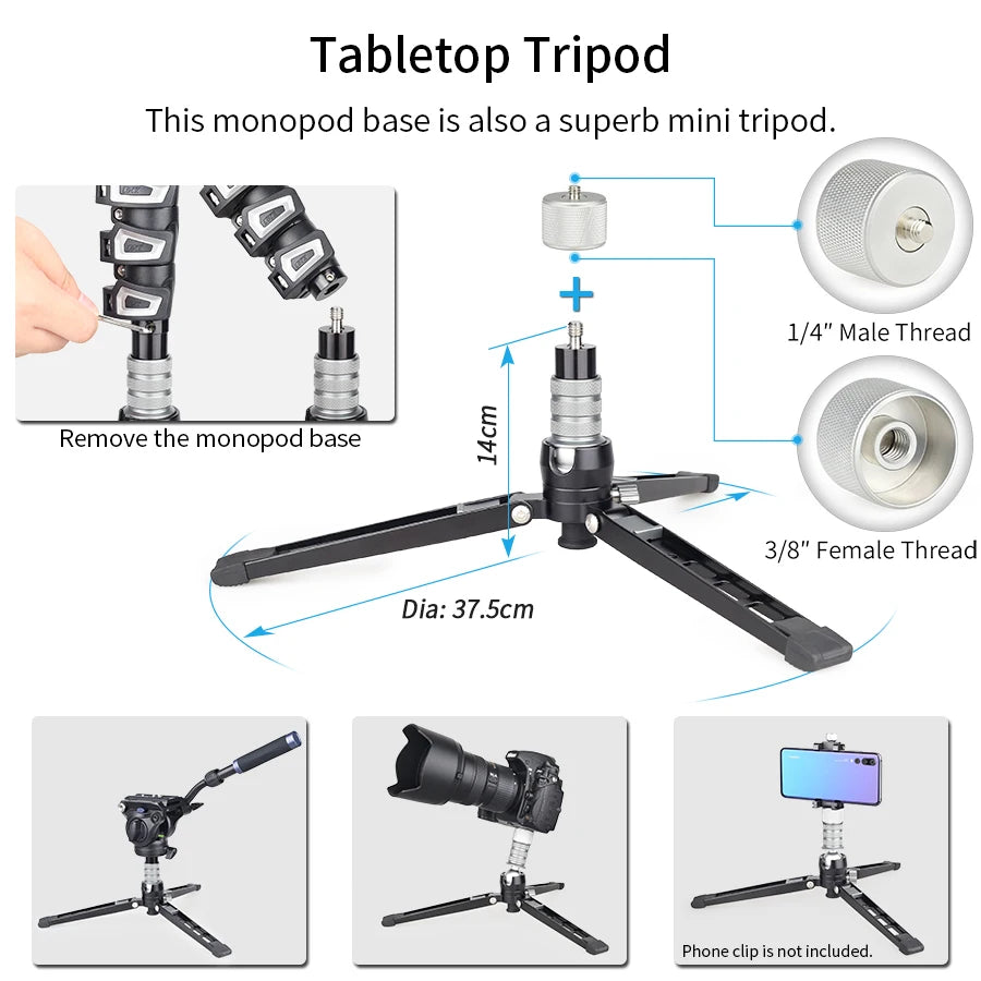Lightweight Video Monopod Stand DSLR Travel Support