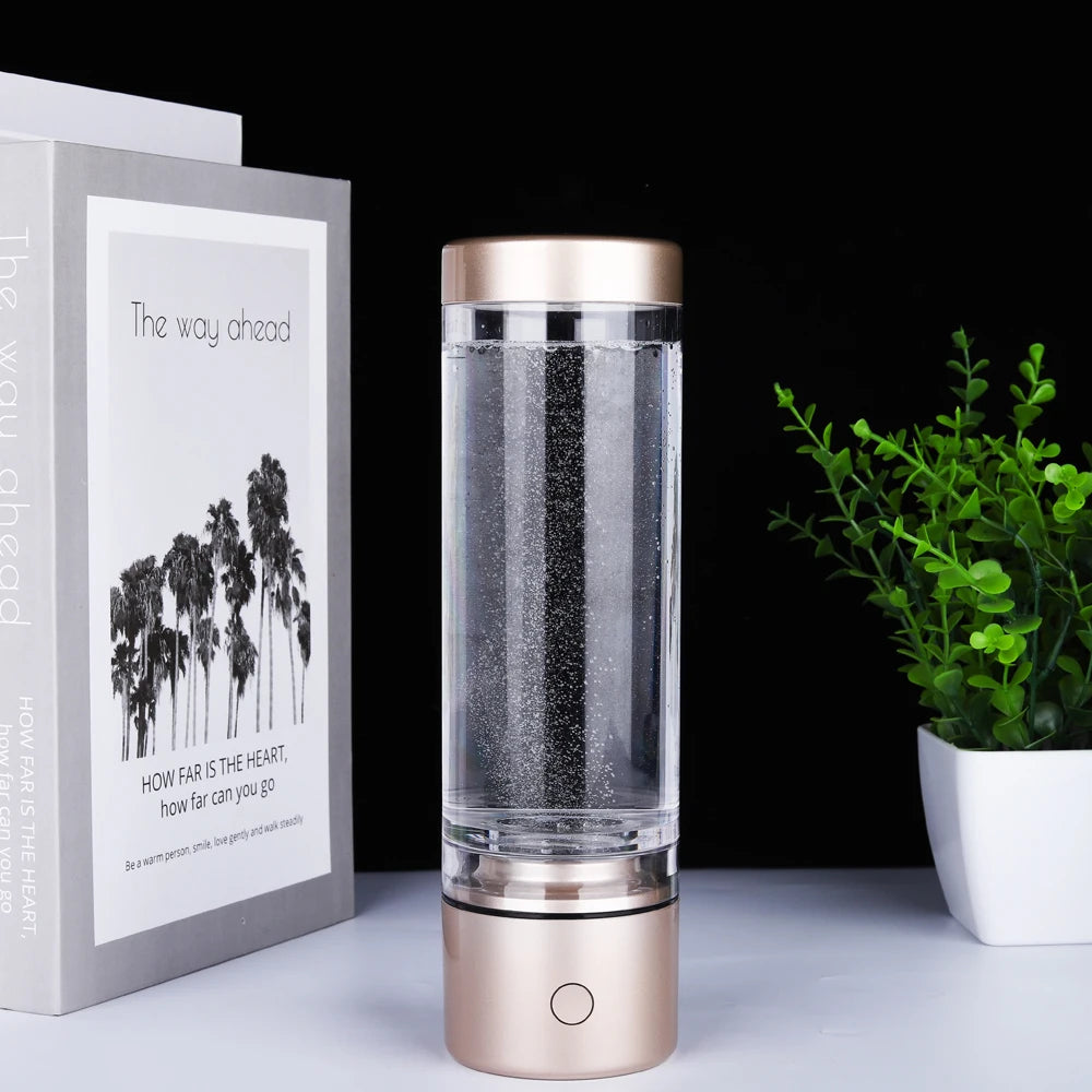 Portable Hydrogen Rich Water Bottle SPE Generator Brown