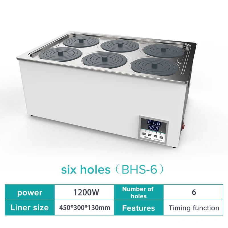 6 Holes 6-Hole Laboratory Water Bath Heater Constant Temperature