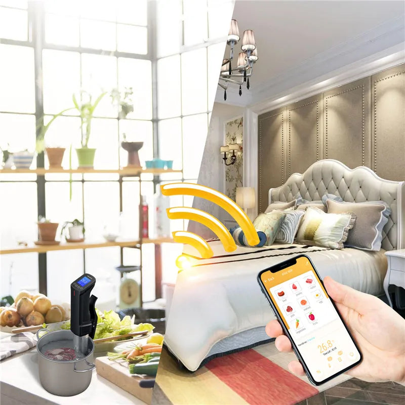 Wi-Fi Sous Vide Cooker with 1200W Fast Heating Power