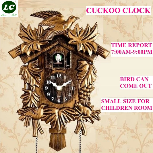 Modern Cuckoo Wall Clock with Bird Sound and Alarm