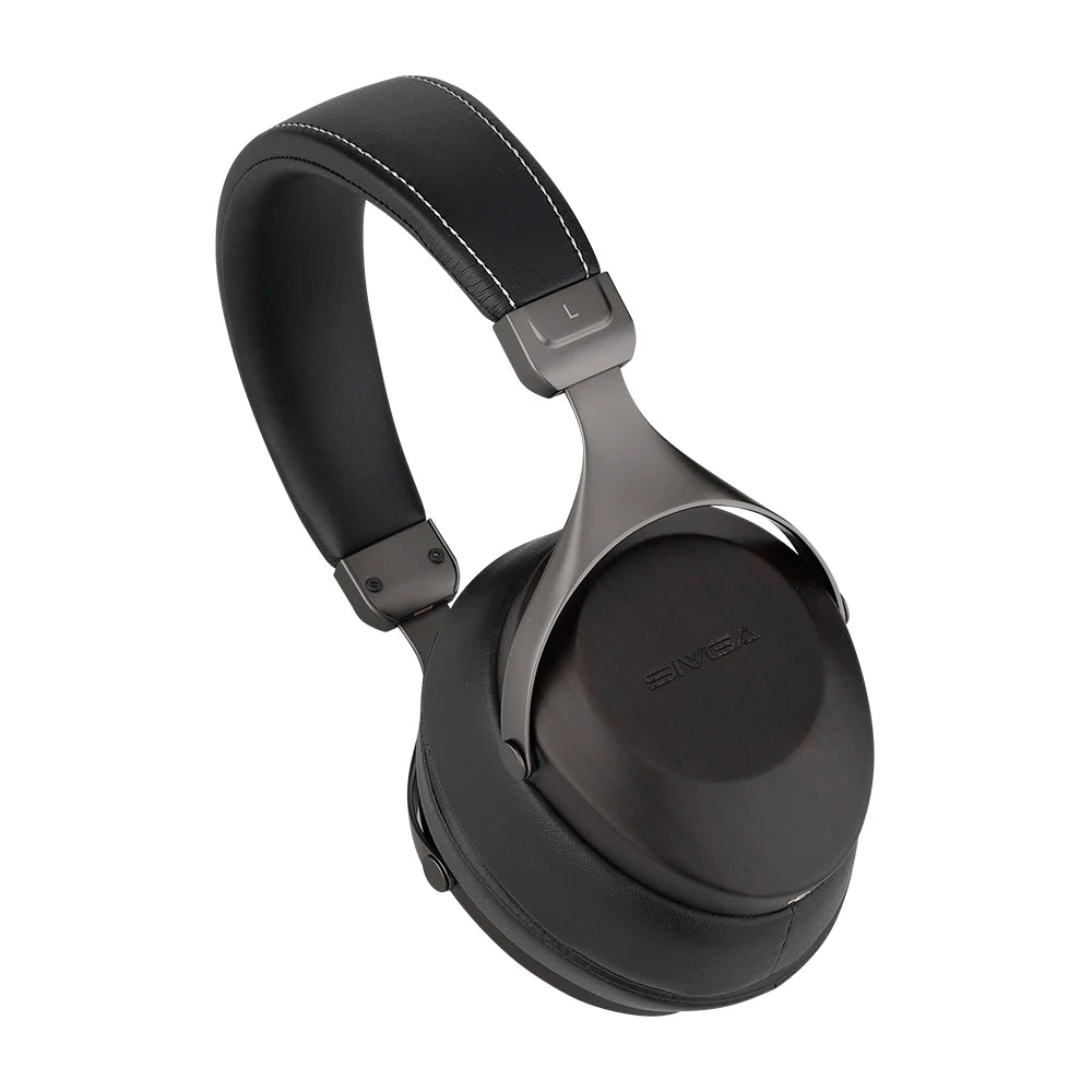 Portable Black Wood Over-Ear Hi-Fi Headphones