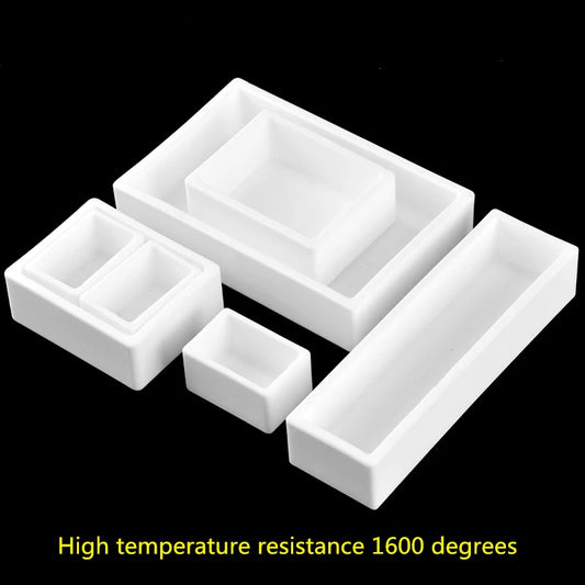 High-Temperature Sintered Corundum Boat Alumina Square Ceramic Crucible