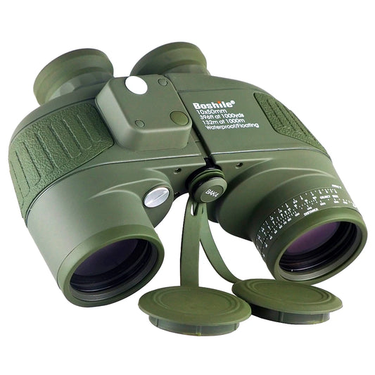 Green 10x50 Tactical Binoculars Rangefinder Compass Waterproof