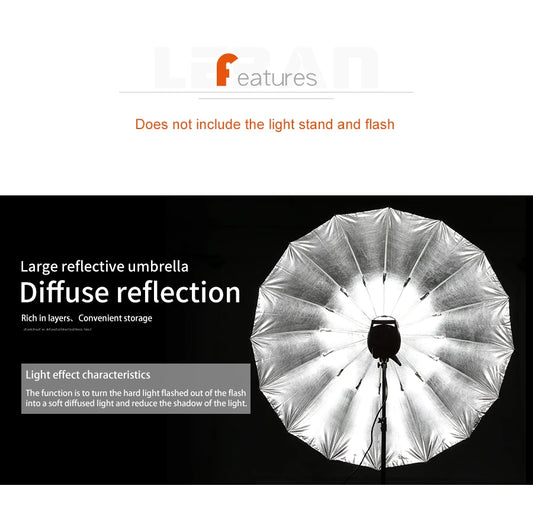 Portable 178cm Photography Umbrella with Diffuser