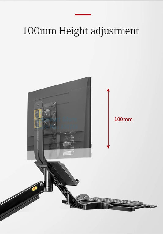Heavy Duty Wall Mount Workstation with Keyboard Tray