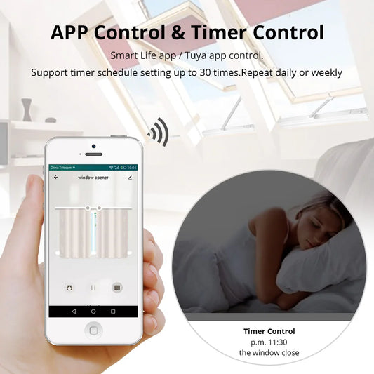 Alexa Google Control Smart WiFi Window Opener 500mm Electric Motor