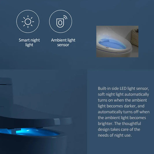 Heated Long Toilet Seat with Auto Open and Massage