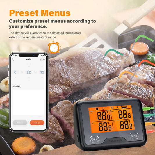 Wireless WiFi BBQ Thermometer 4 Probe Smart Grill