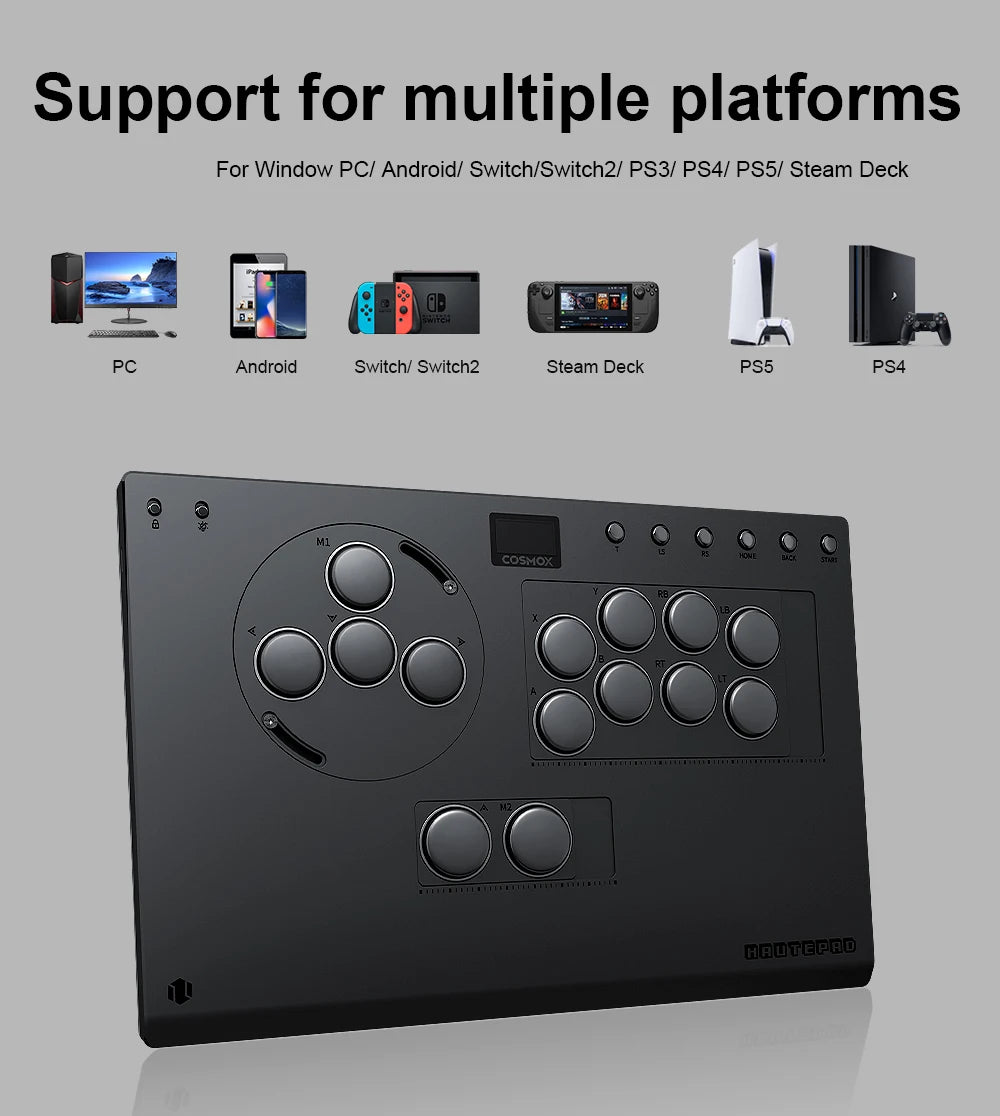 Leverless Arcade Controller Adjustable Buttons Multi Platform