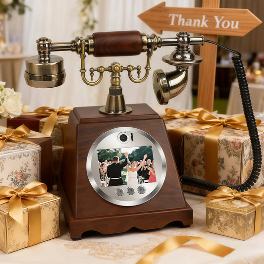Retro Wedding Audio Guestbook Voice Recorder Vintage Brown