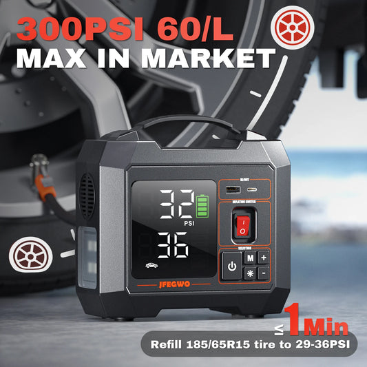 Rechargeable Car Tyre Inflator 24000mAh Air Compressor