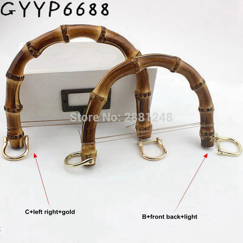 Light Front Back Craft DIY 30pcs Bamboo Handbag Handles
