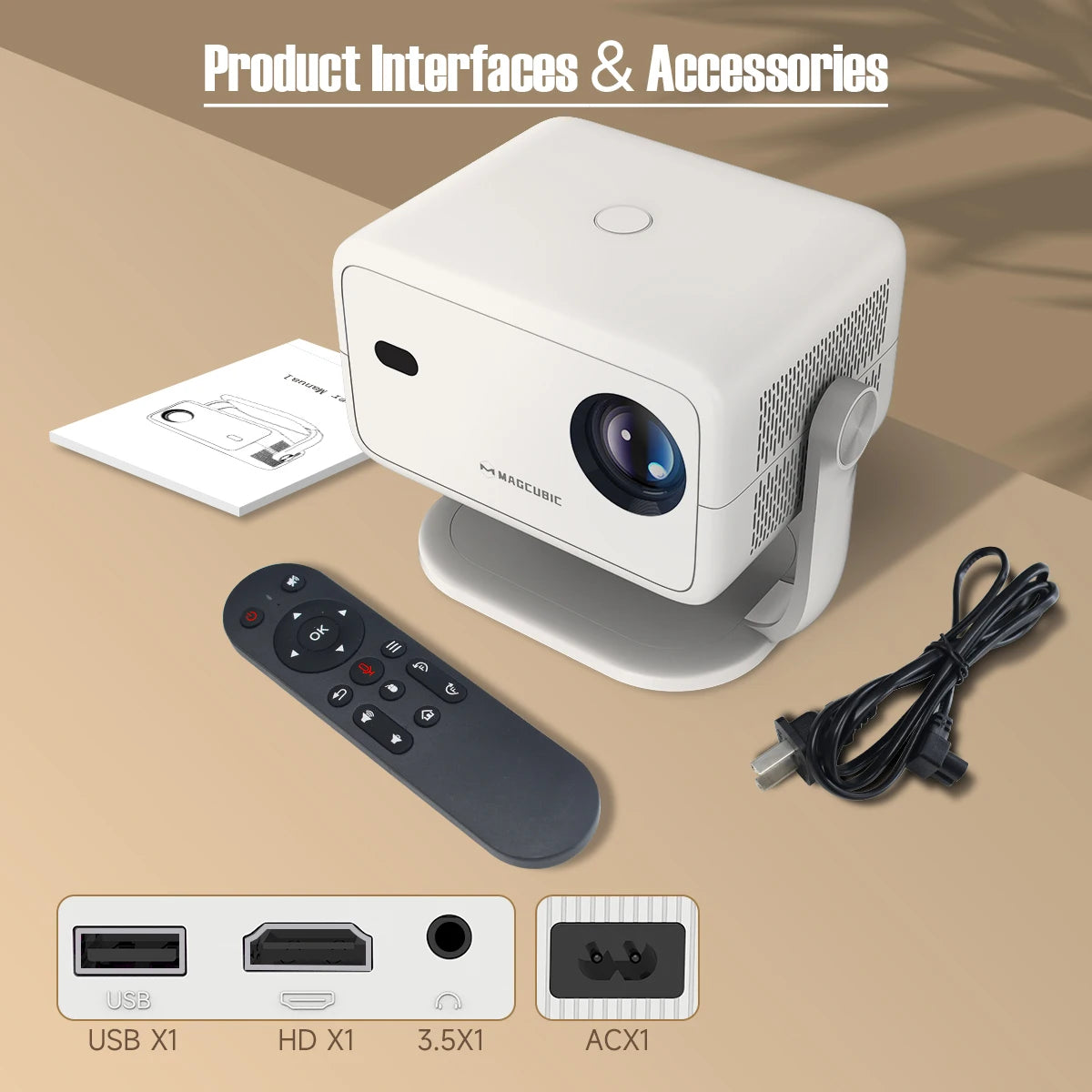 Portable 4K Native Projector 650ANSI 1080p Auto Focus WiFi6