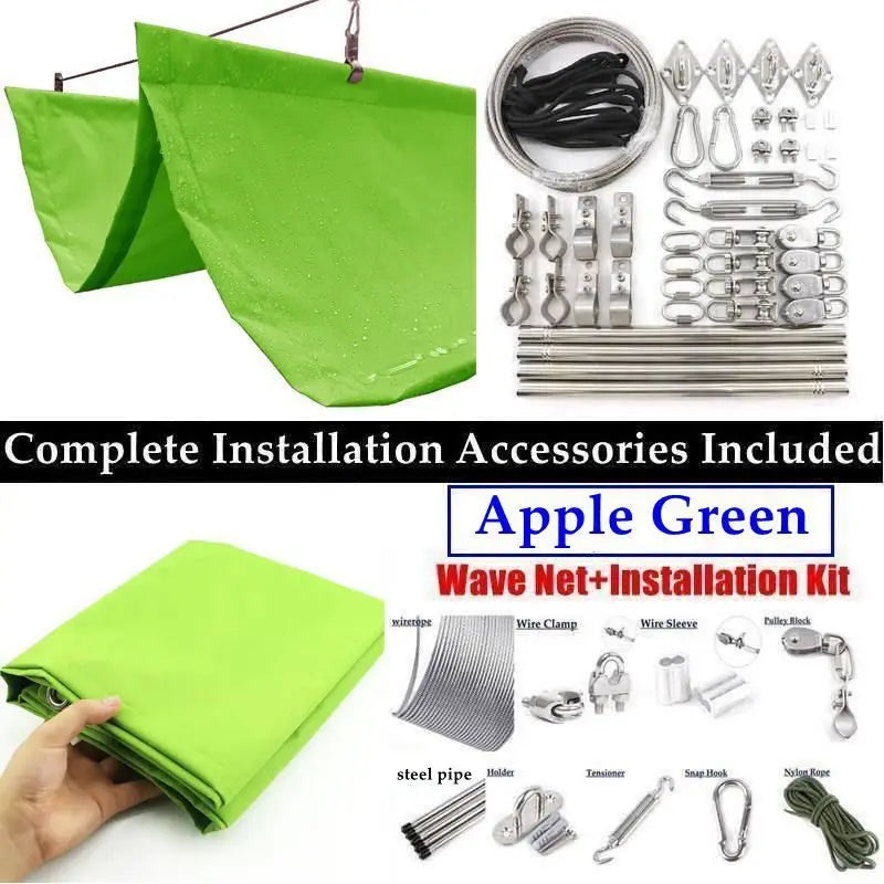 3.5x3m Retractable Waterproof Sun Shade Net Green