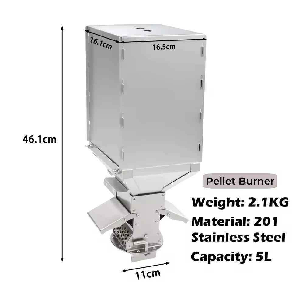 Portable 46cm Stainless Steel Outdoor Wood Burning Stove