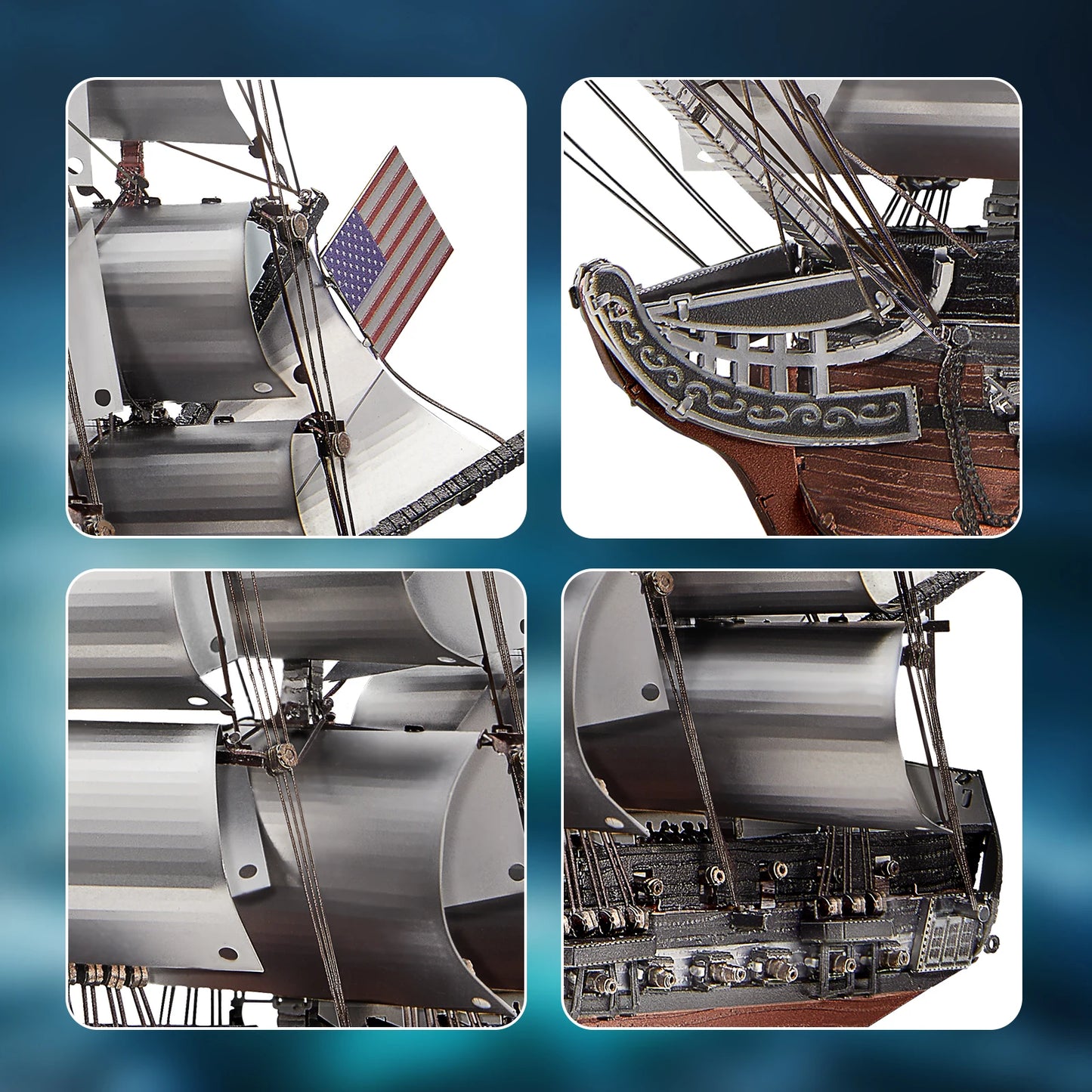 DIY 3D Metal Frigate Boat Puzzle Brain Teaser Kit