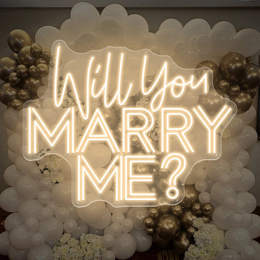 Warm White 50x40cm Will You Marry Me Neon Wall Light