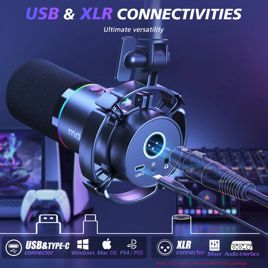 Dual Mode USB XLR Podcast Microphone for Streaming