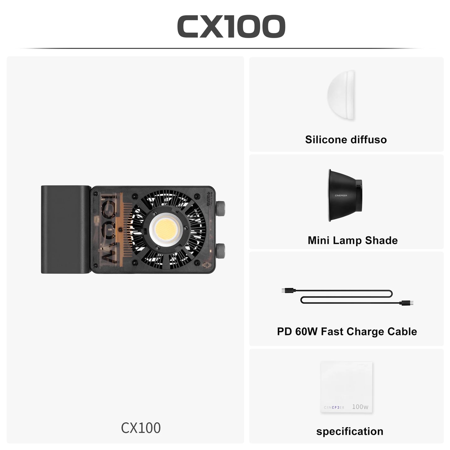 Handheld 100W Rechargeable LED Photography Fill Light