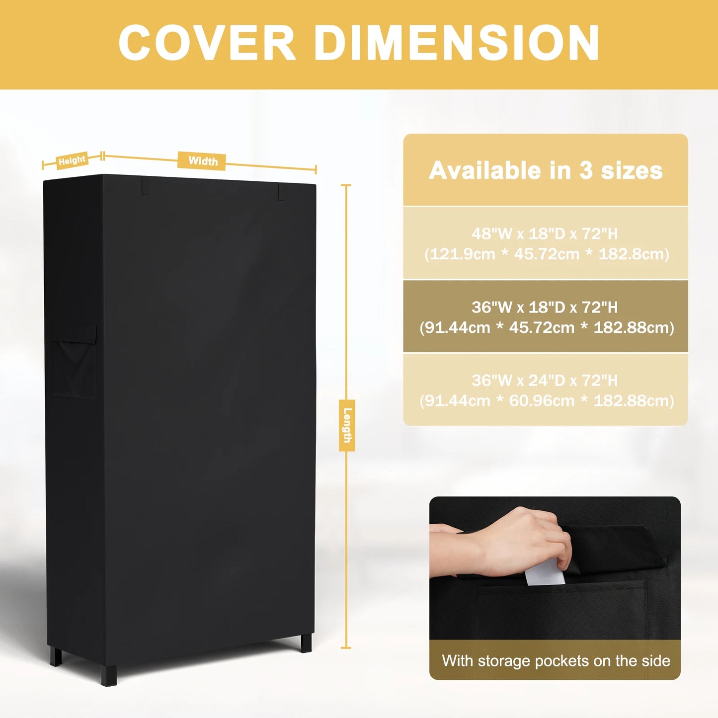 Waterproof Black and Navy 600D Oxford Shelf Cover 91×45×182cm