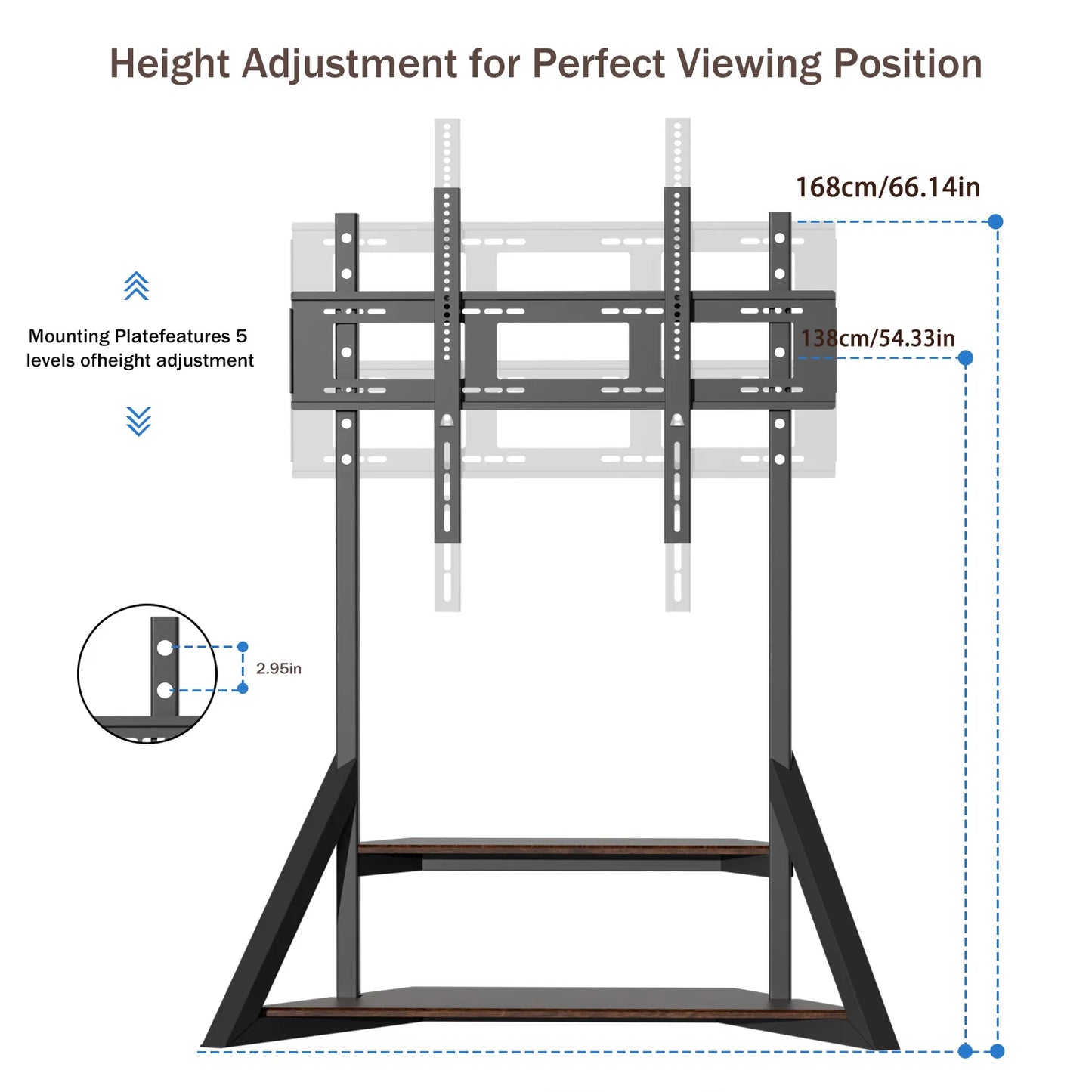 Heavy Duty Rolling TV Mount Stand 40-75 Inch Adjustable