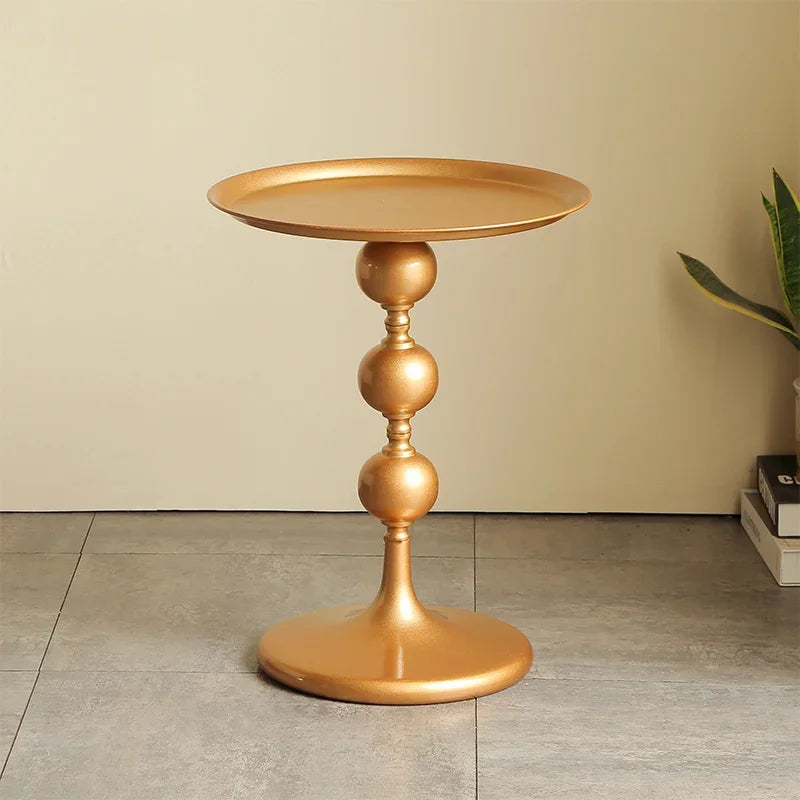 Golden Round Coffee Table Modern Sofa Side Table