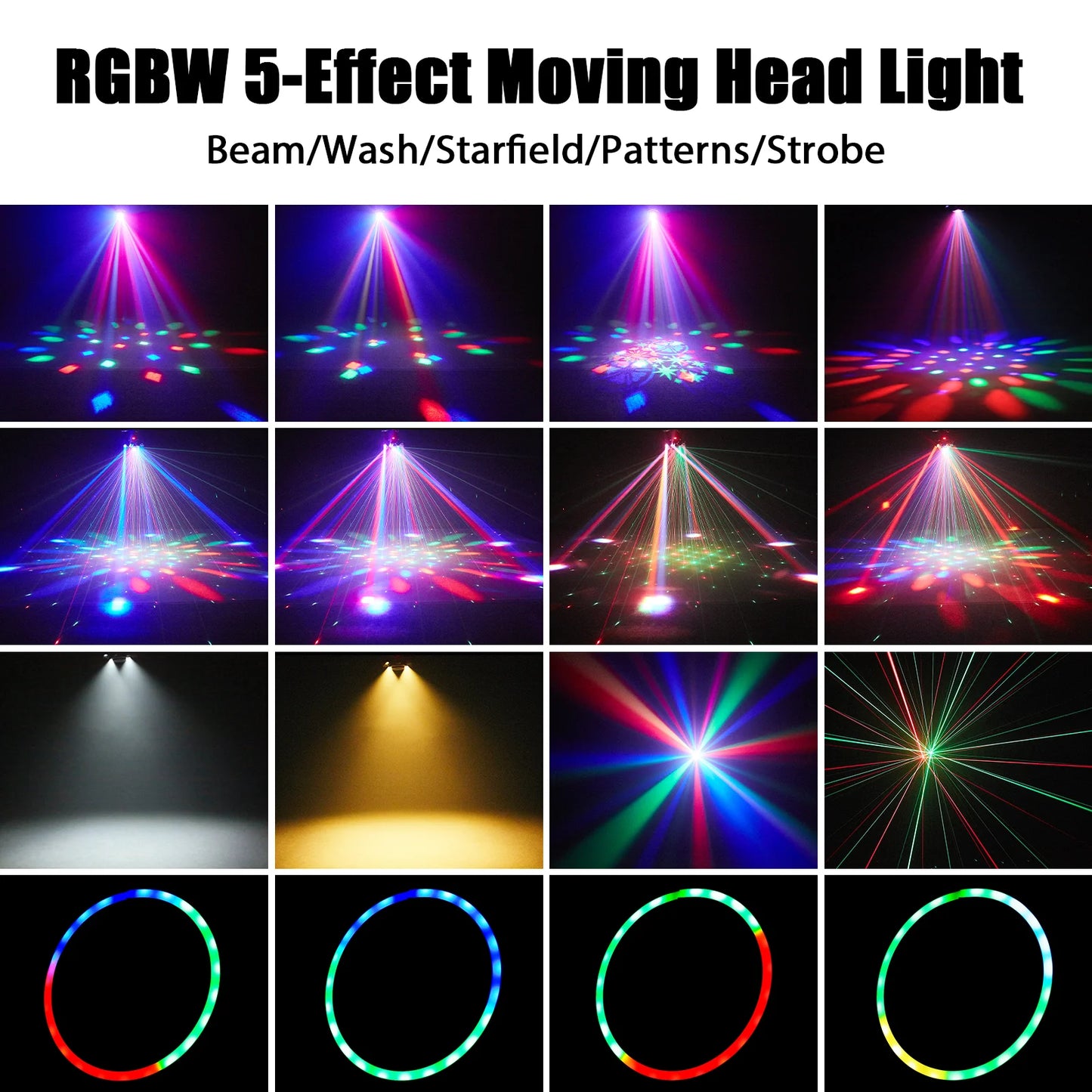 100W 6 Arm RGBW Moving Head Stage Light with Remote