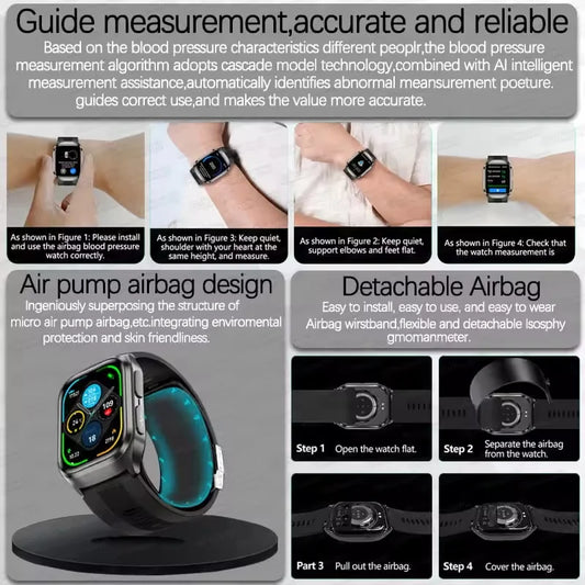 NFC Fitness Smartwatch with Blood Pressure and Heart Monitor