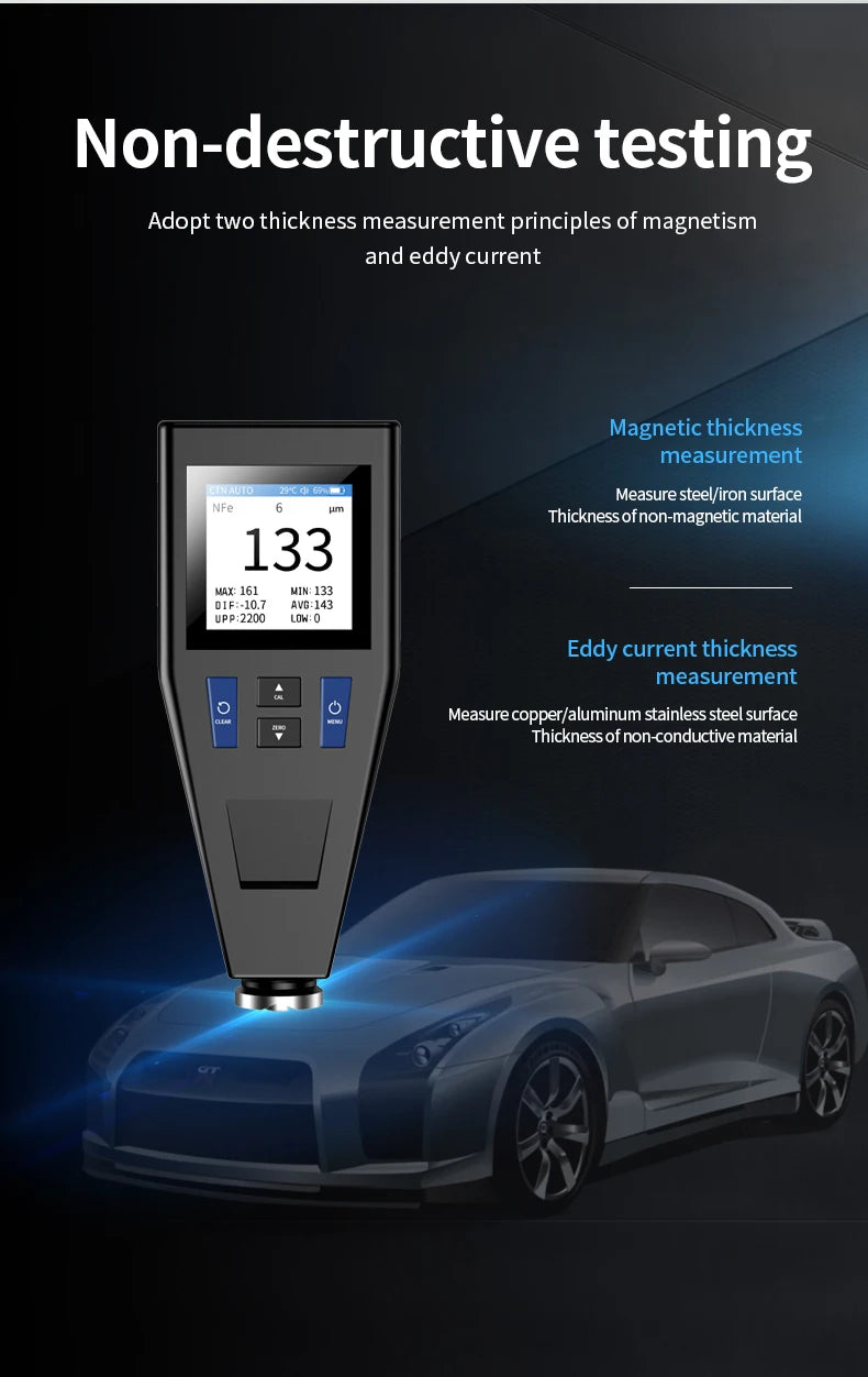 Portable Digital Paint Gauge for Car Surface Measurement
