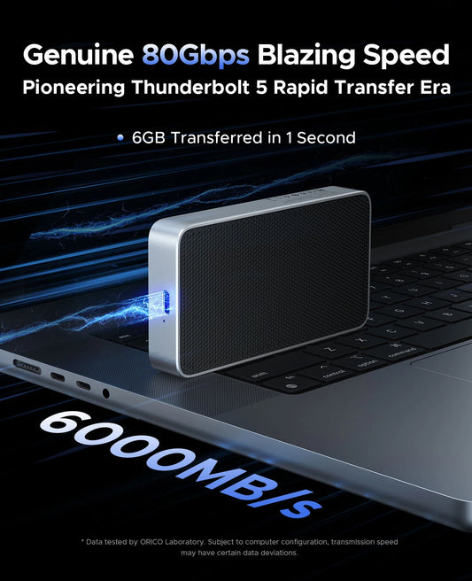 512GB High-Speed Thunderbolt 5 SSD Enclosure with Fan