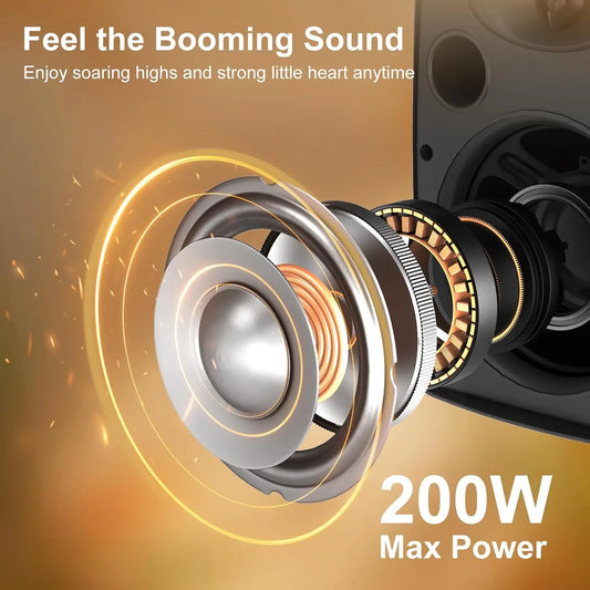 Indoor Outdoor 400W Bluetooth Speakers with Mount Brackets White