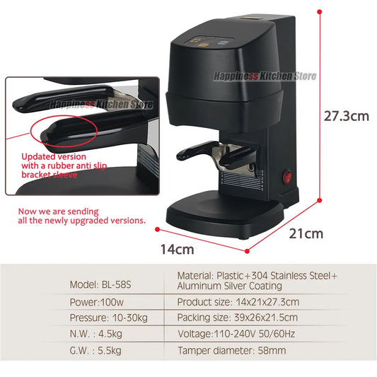 58mm Electric Coffee Tamper Stainless Steel Auto Press