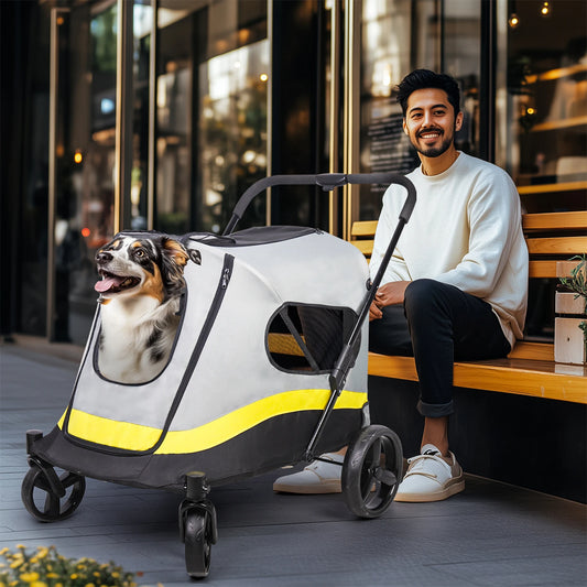 Foldable Animal Pushchair Trolley for Dogs and Cats
