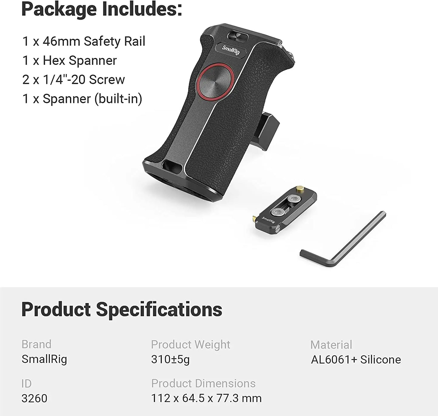 Adjustable Left Side Camera Grip with NATO Rail